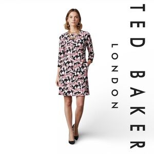 NWT! TED BAKER Stylish Crane Print Dress - Small